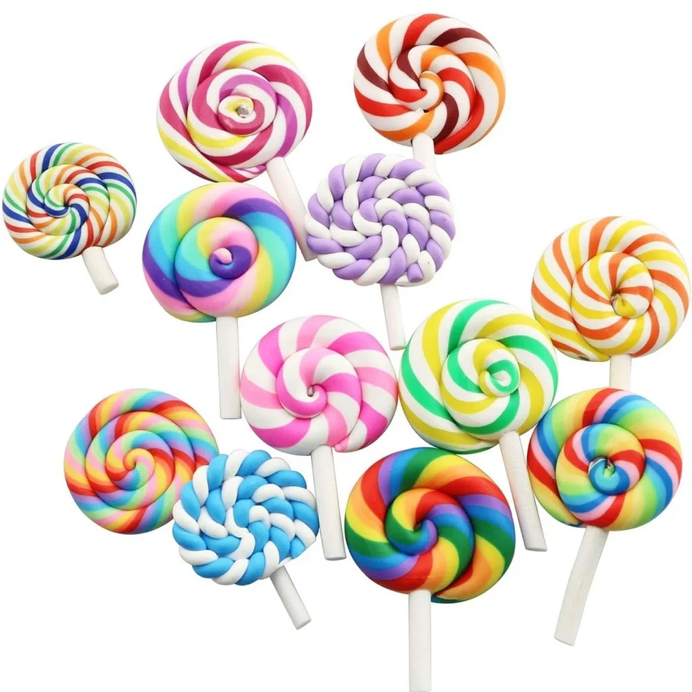 Tegg Lollipop Charms 11PCS Random Kawaii Lollipop Slime Resin flatbacks